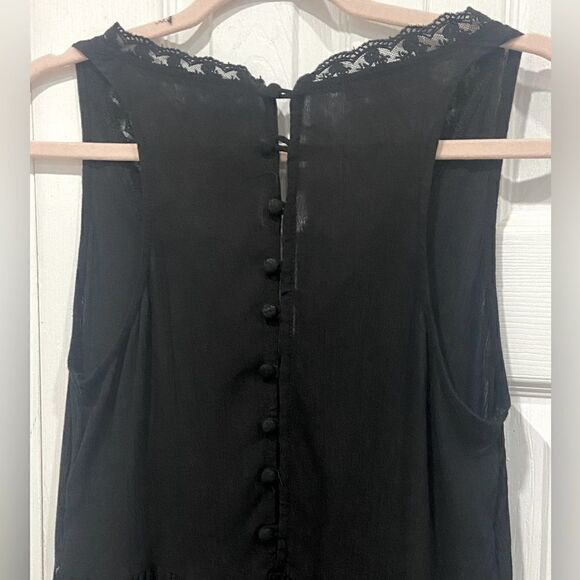 Kendall and Kylie pleated lace sleeveless black mini dress or top size S - Picture 7 of 12